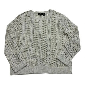 Theory Krezia B Iras Crochet Knit Cropped Pullover Sweater